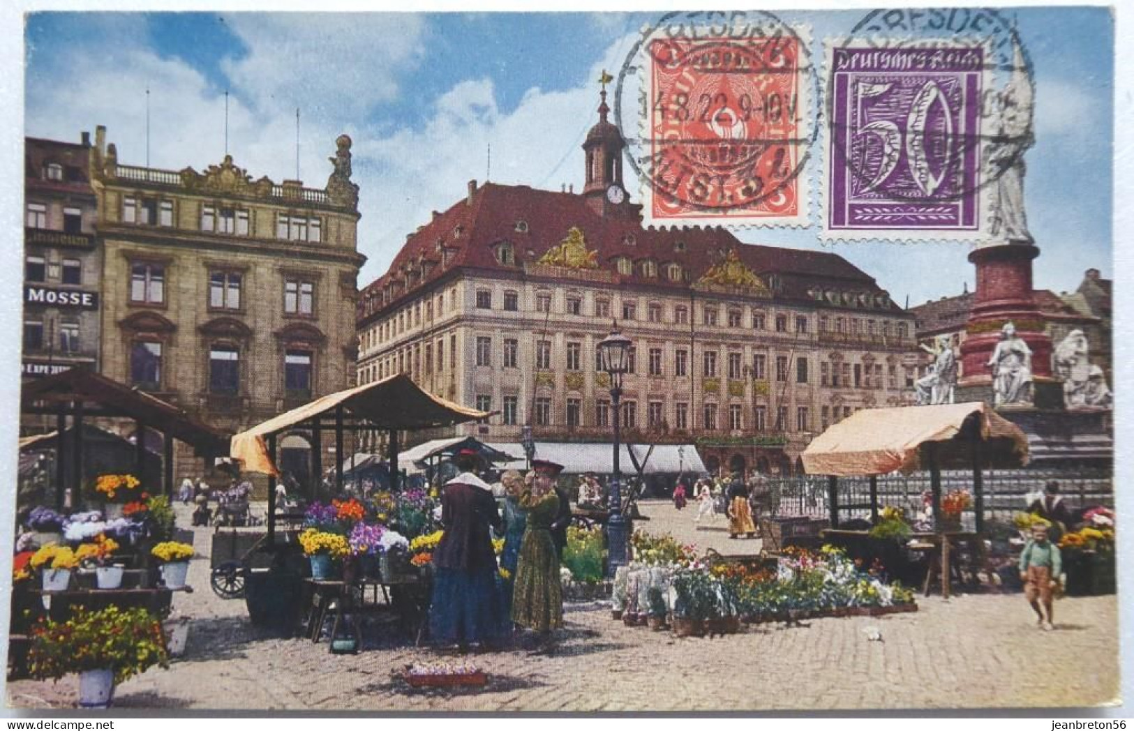 Dresden - Blumenmarkt (Altmarkt) - CPA 1922 - Dresden