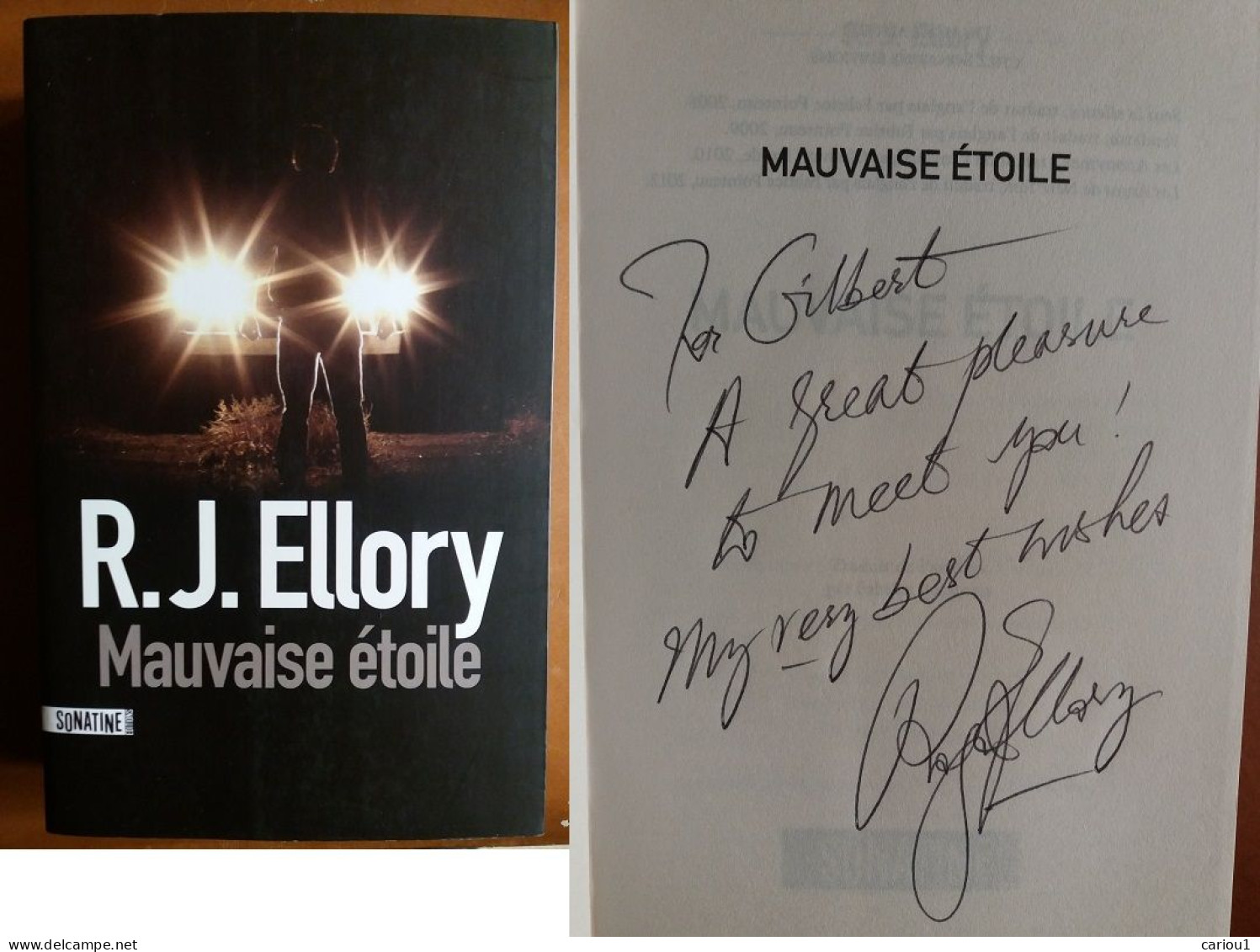 C1 R. J. ELLORY - MAUVAISE ETOILE Envoi DEDICACE Signed EO GRAND FORMAT - Gesigneerde Boeken
