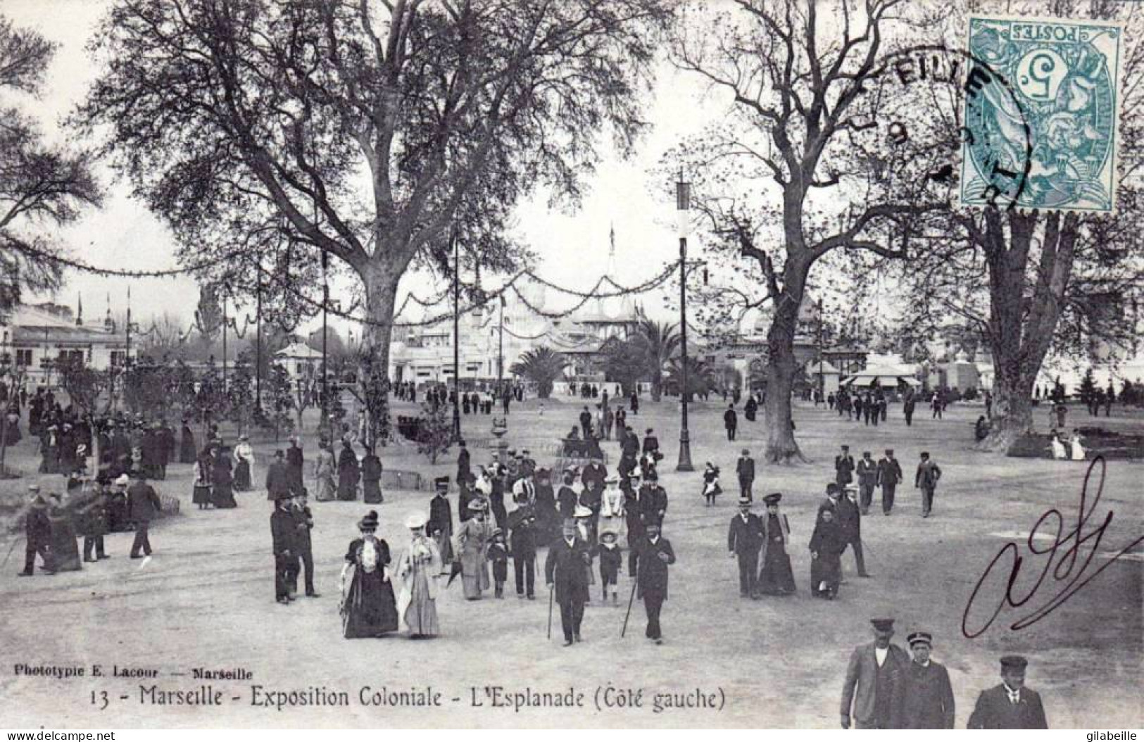 13 - MARSEILLE   -   Exposition Coloniale - L'esplanade - Mostre Coloniali 1906 – 1922