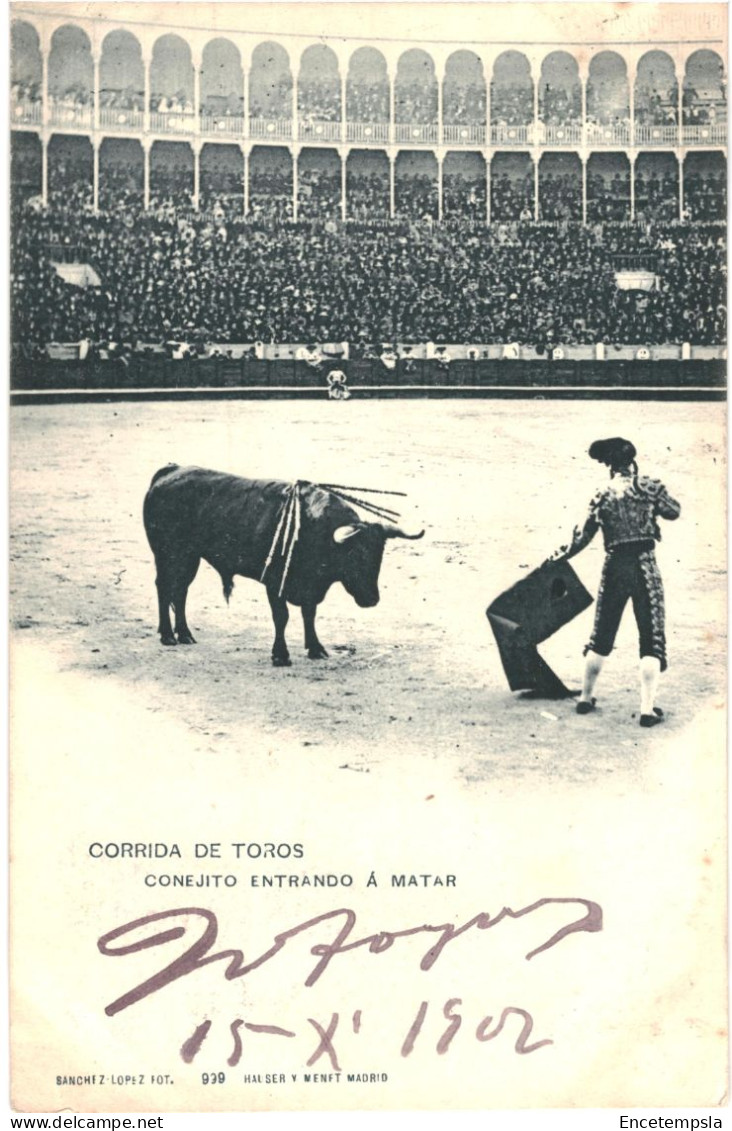 CPA Carte Postale Espagne Corrida De Toros Conejito Entrando A Matar 1902   VM79987 - Corrida