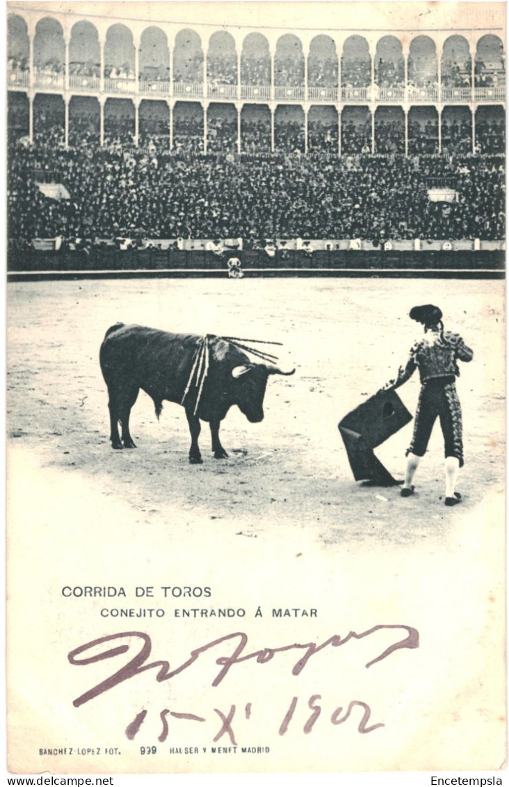 CPA Carte Postale Espagne Corrida De Toros Conejito Entrando A Matar 1902   VM79987 - Stierkampf