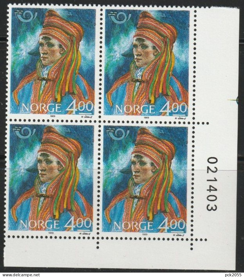 Norwegen 1989 Mi-Nr. 1018 4er Block ** Postfrisch Volkstrachten ( B 2826 ) - Nuevos