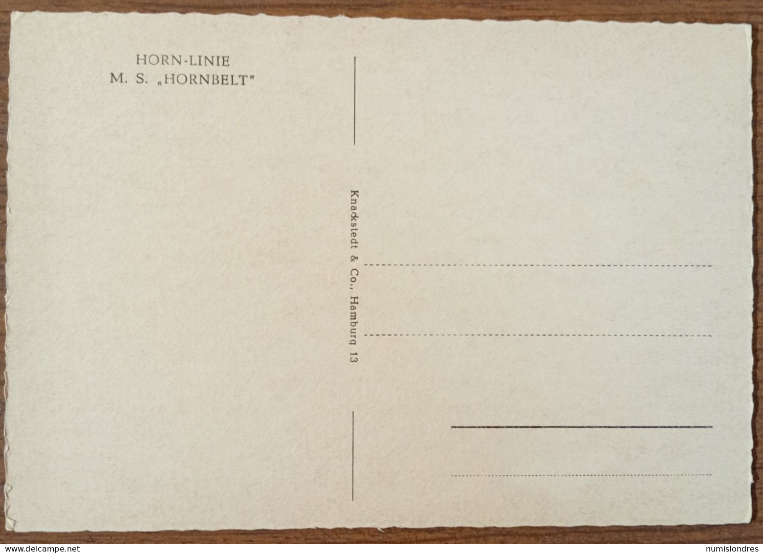 264 - M.S Hornbelt - Altri & Non Classificati