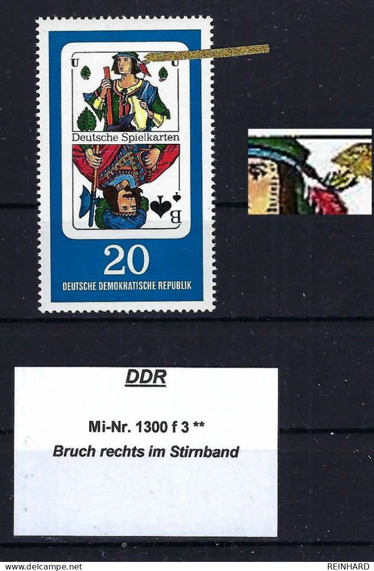 DDR Mi-Nr. 1300 F 3 Plattenfehler Postfrisch - Siehe Beschreibung Und Bild - Abarten Und Kuriositäten