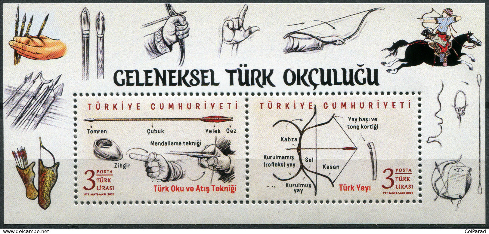 TURKEY - 2021 - SOUVENIR SHEET MNH ** - Traditional Turkish Archery - Nuovi