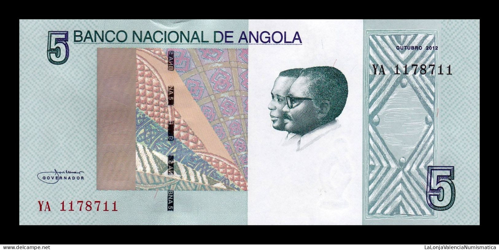 Angola 5 Kwanzas 2012 Pick 151A Capicua Sc Unc - Angola