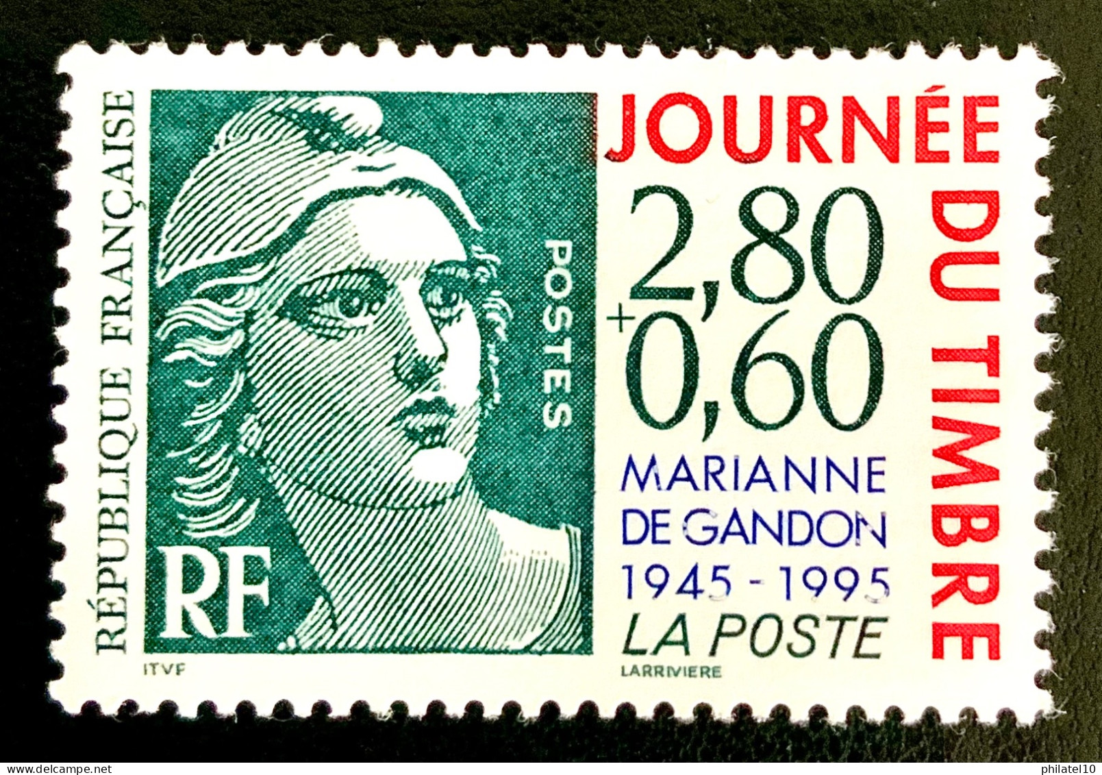 1995 FRANCE N 2933 JOURNÉE DU TIMBRE MARIANNE DE GANDON - NEUF** - Unused Stamps