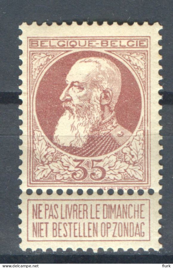 België OCB77 X Cote €37 (2 Scans) - 1905 Grosse Barbe