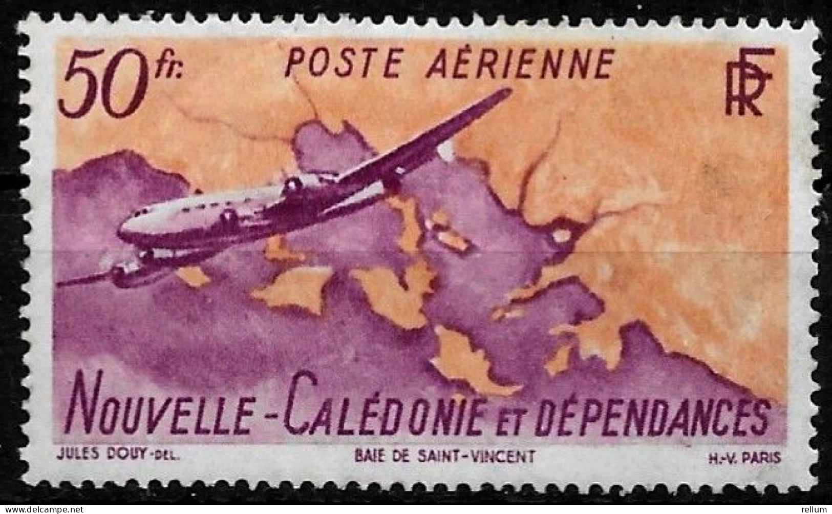 Nouvelle Calédonie 1948 - Yvert N° PA 62 - Michel N° 346 (*) - Nuevos