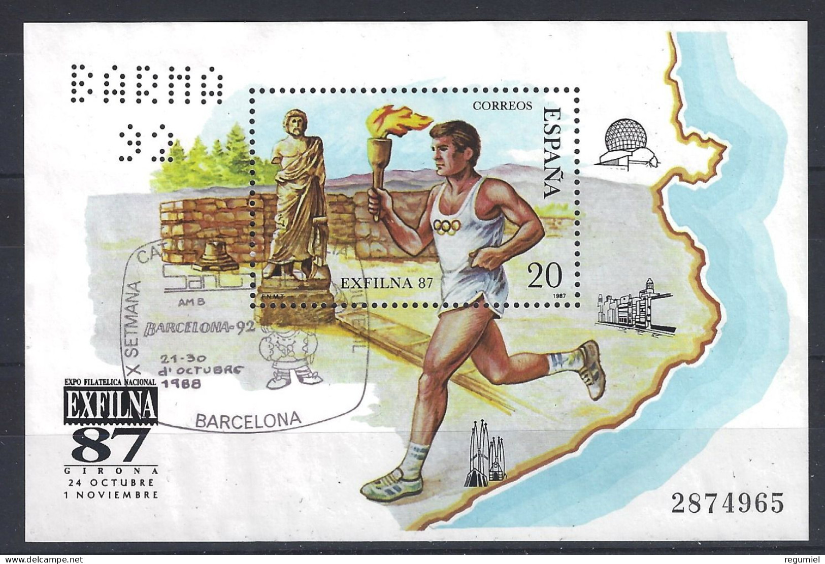 España U 2918 HB (o) Usado. 1987. Perforado Barna 92 - Unused Stamps