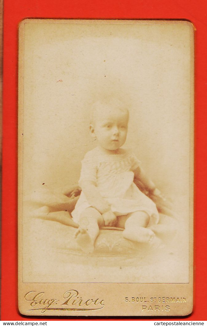 10481 / ⭐ Henri DUVAL Février 1890  ◉ Photo CDV PARIS V ◉ Bébé ◉ Photographie Eugene PIROU 5 Boulevard SAINT-GERMAIN - Personnes Identifiées