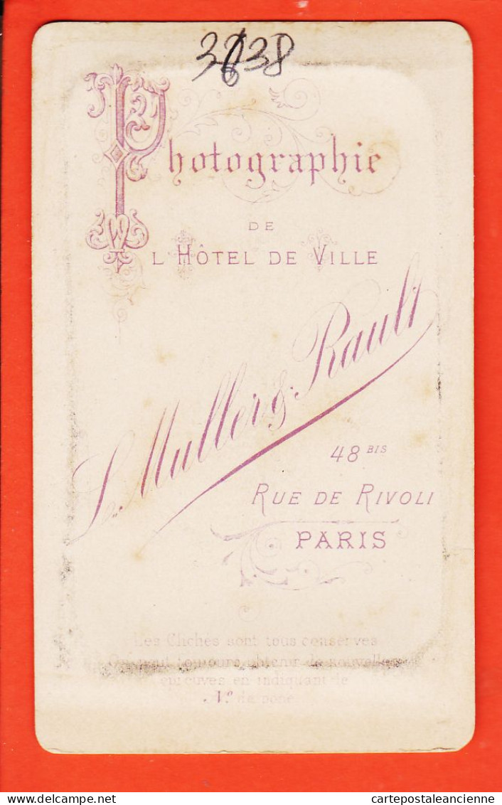 10069 / ⭐ Photo CDV 1890s PARIS IV ◉ Bébé Fillette Assis ◉ Photographie Hotel De Ville MULLER & RAULT 48 Rue RIVOLI - Anonymous Persons