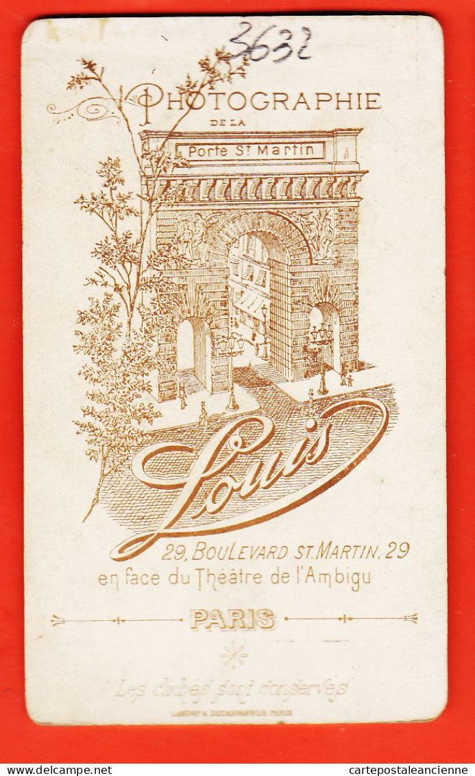 10065 / ⭐ Photo CDV 1890s PARIS III ◉ Bébé Sur Chaise ◉ Photographie LOUIS 29 Boulevard SAINT-MARTIN Face Theatre AMBIGU - Anonymous Persons