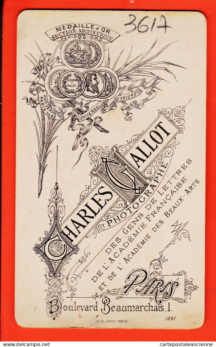 10117 / ⭐ ◉ (•◡•) Photo CDV PARIS IV ◉ Fillette Chaise Osier 1890s ◉ Charles GALLOT Photographe Boulevard BEAUMARCHAIS - Anonymous Persons