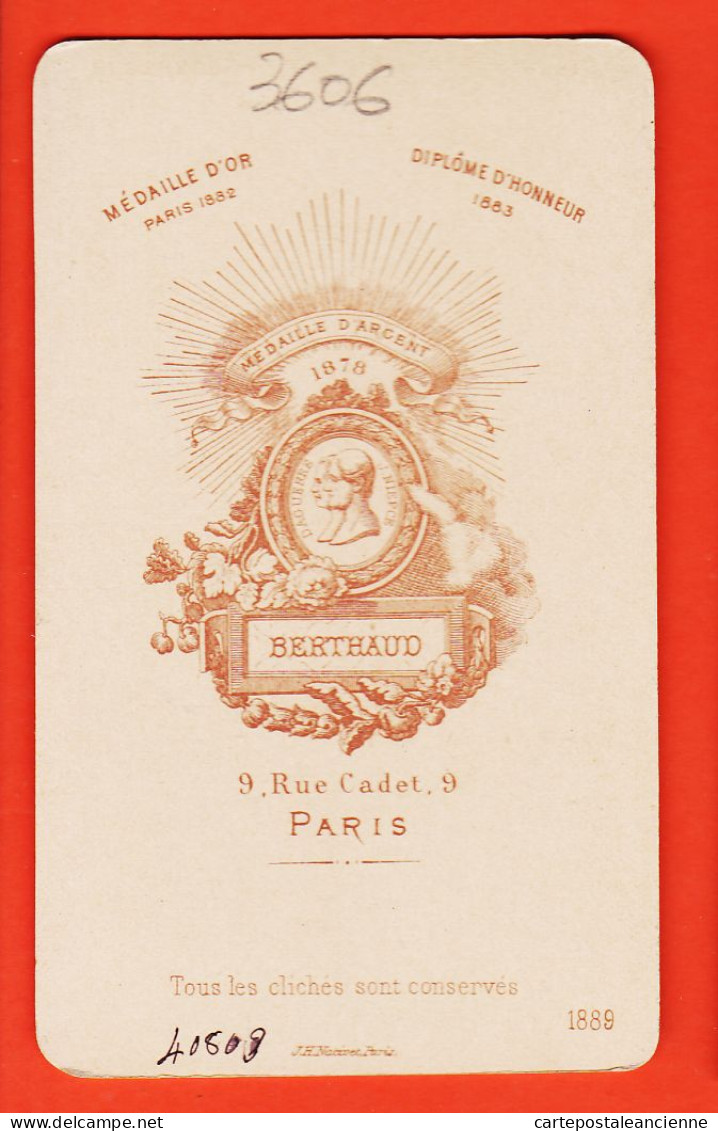 10485 / ⭐ Photo CDV PARIS IX ◉ Bébé Assis ◉ Photographie 1900s BERTHAUD  9 Rue CADET - Anonymous Persons