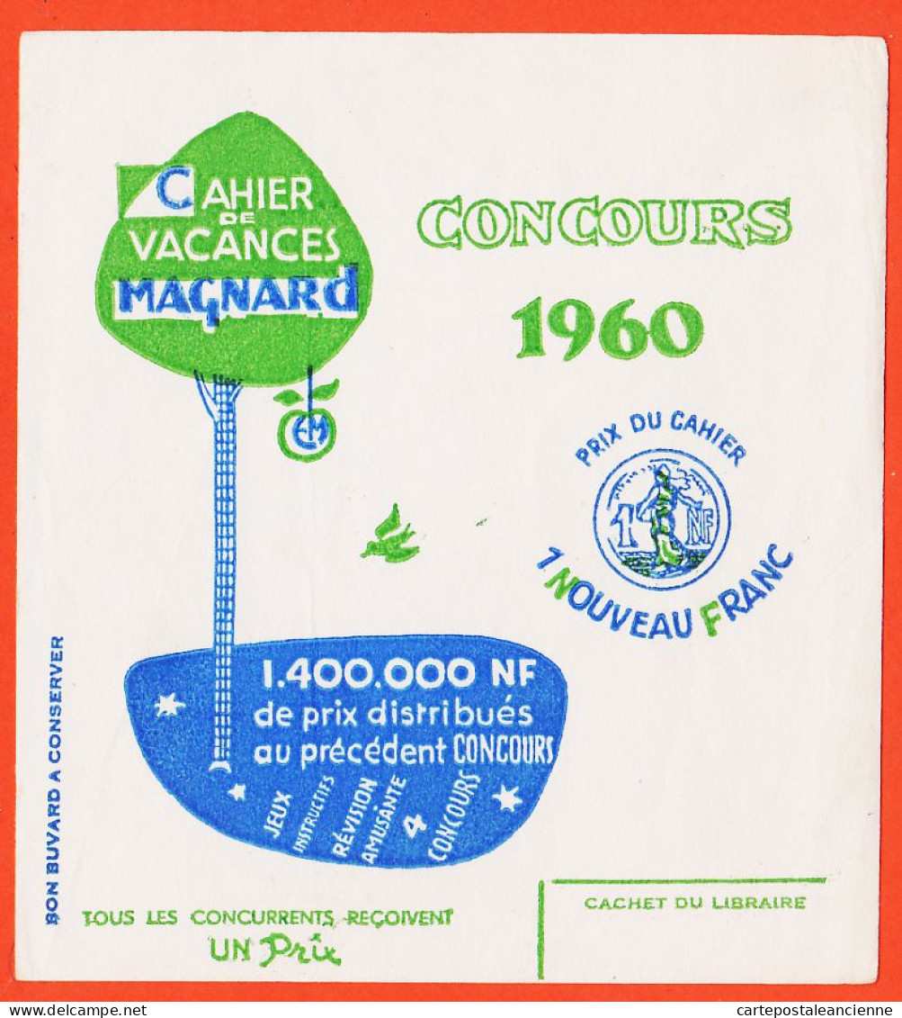 10139 ● Buvard  MAGNARD Cahier Vacances Concours 1960 Prix 1 Nouveau Franc 1.400.00 NF De Prix Distribués Buvard - Papeterie