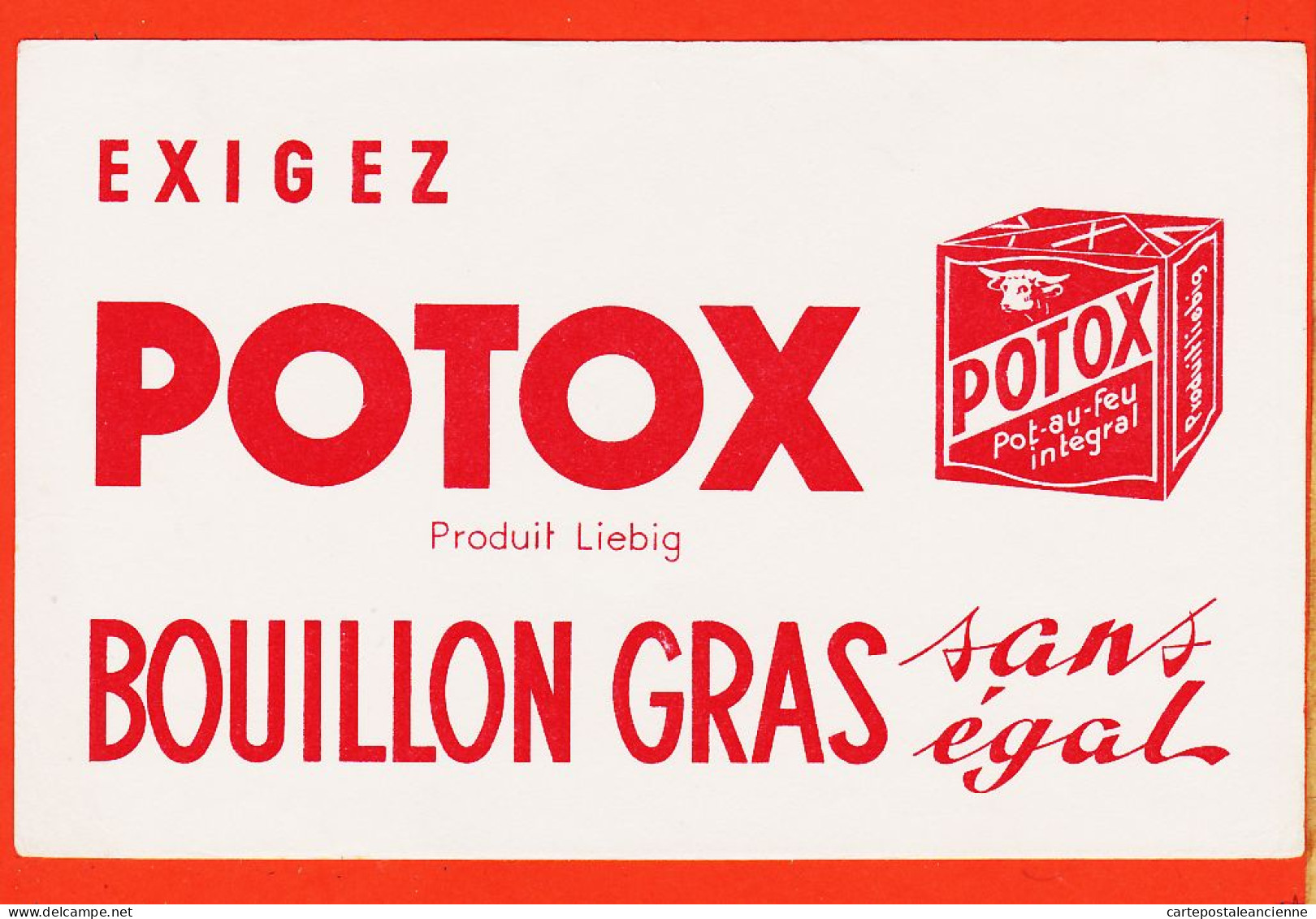 10116 ● POTOX Produit LIEBIG Bouillon Gras Sans Egal Cube Pot-au-Feu Intégral Buvard-Blotter - Sopas & Salsas