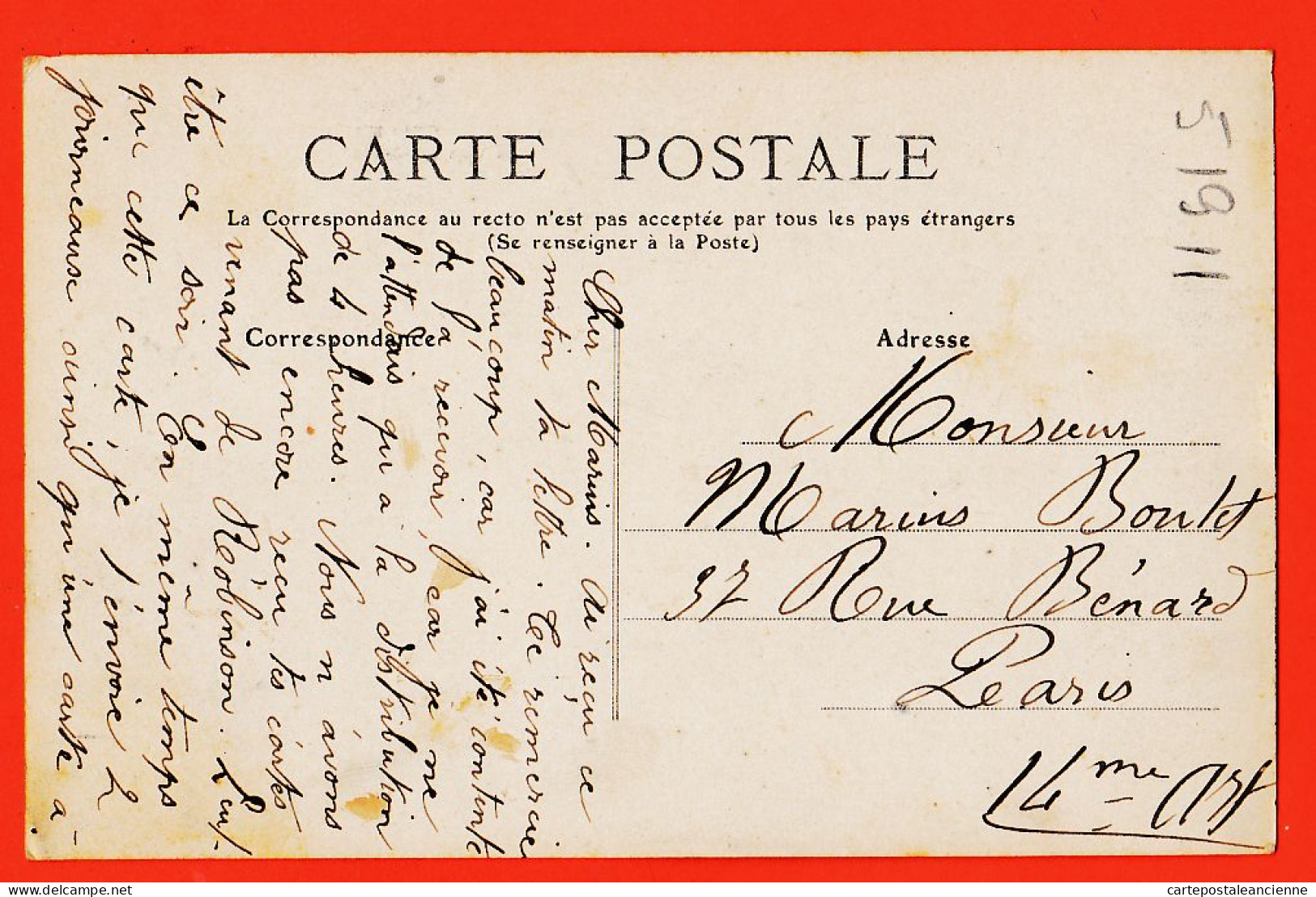 10409 ● COLLIOURE (66) La Croix Des ROGATIONS Vue Générale 1907 à BOUTET Rue Bénard Paris MTIL 255 Pyrénées Orientales - Collioure