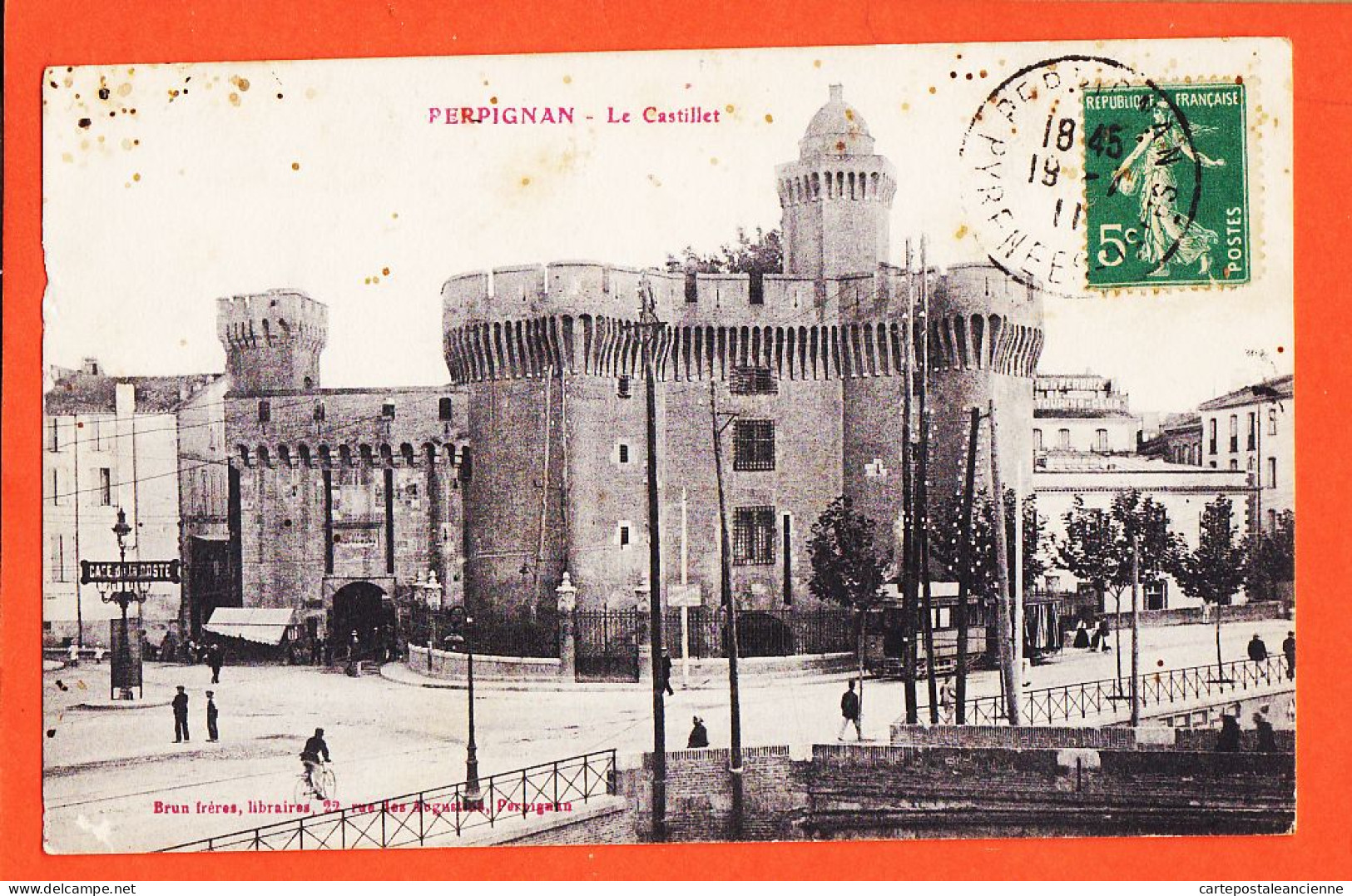 10329 ● PERPIGNAN (66) Le CASTILLET 1911 à Jane GARIDOU Epicerie Port-Vendres Edit BRUN  - Perpignan