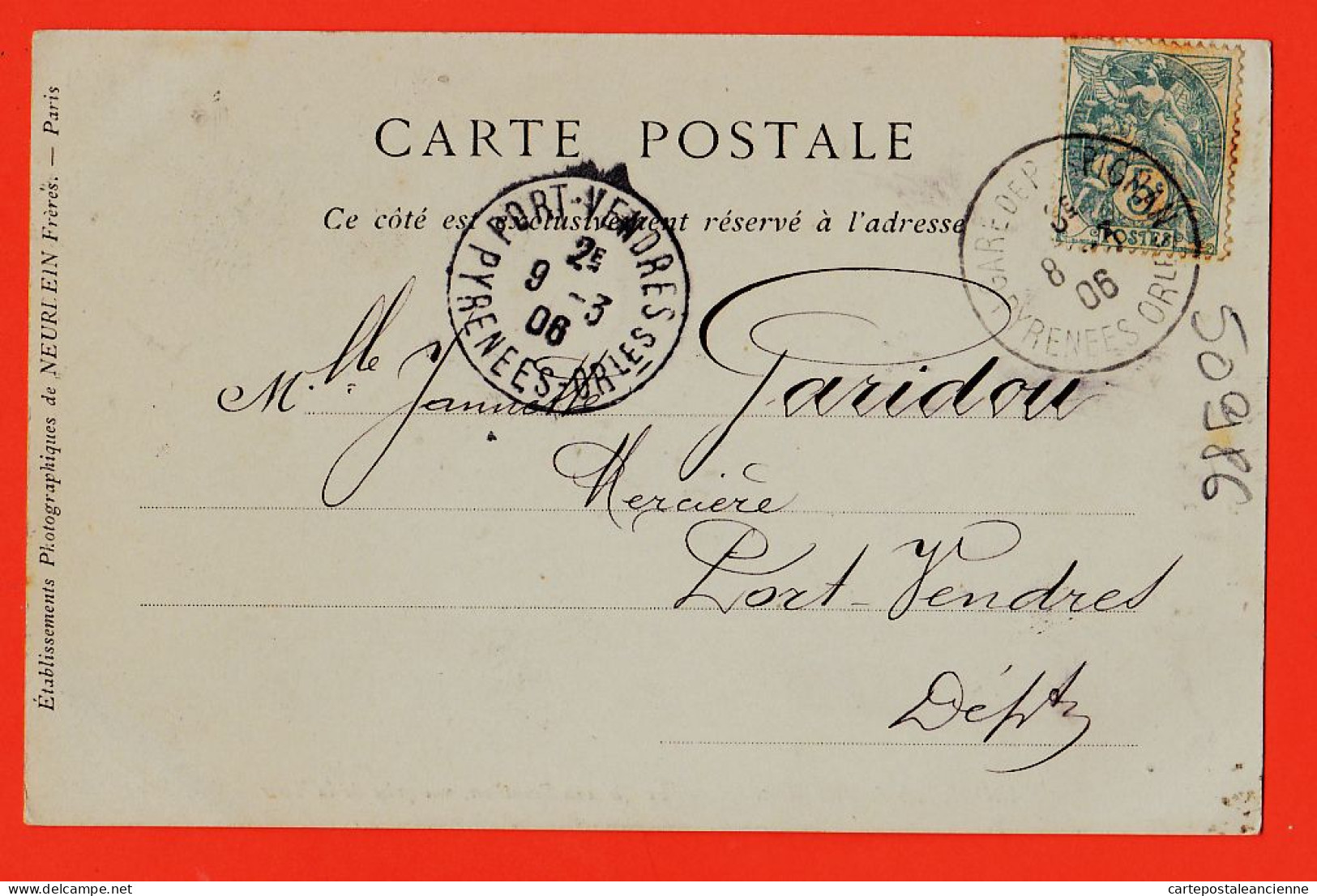 10368 / ⭐ Environs PERPIGNAN Chateau ROUSSILLON Vue Prise De TOUR 1906 à Jeanne GARIDOU Mercière Port-Vendres-NEURDEIN - Autres & Non Classés