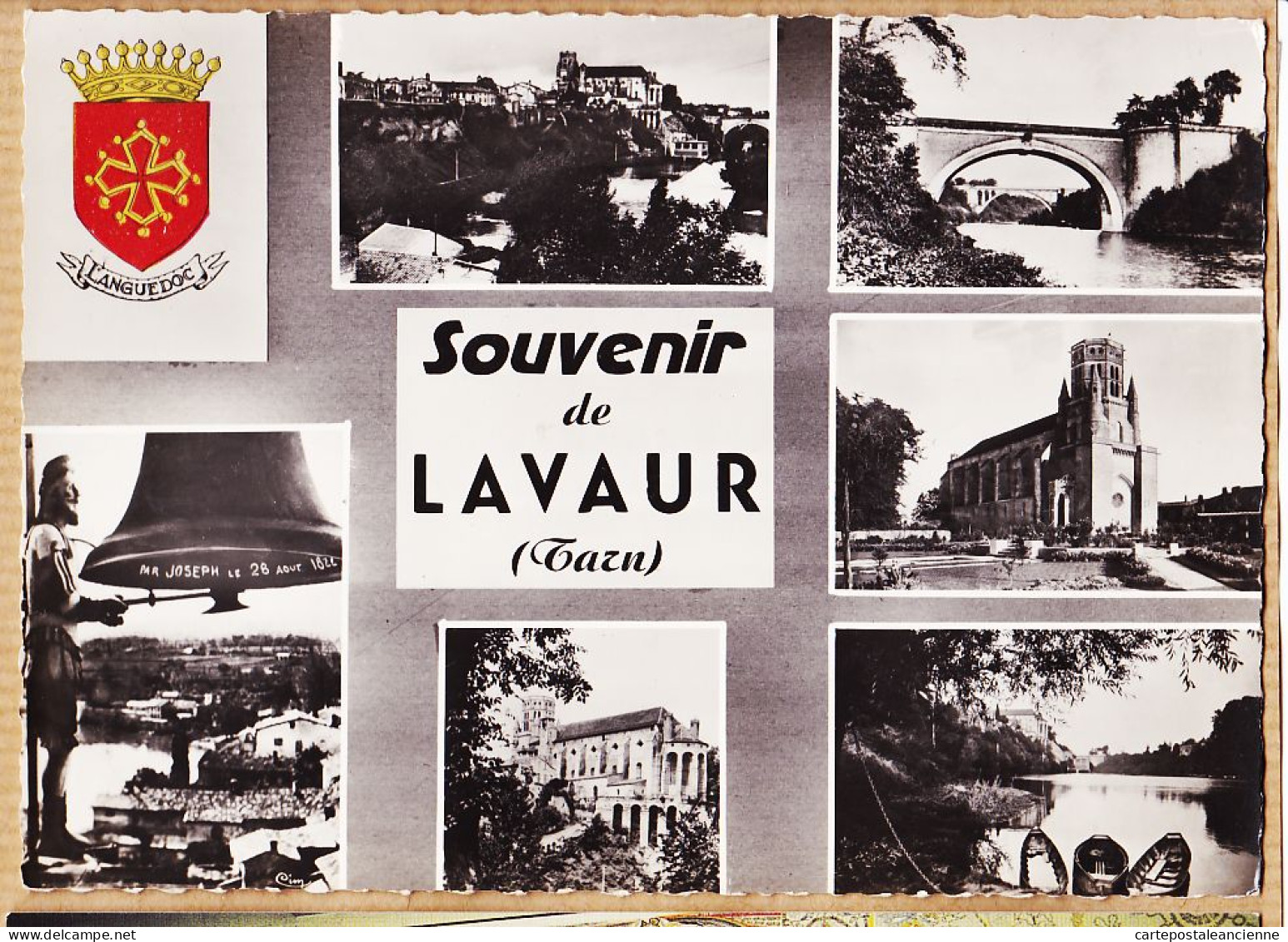 10230 ● Etat Parfait LAVAUR Tarn Souvenir De ...Multivue Blason LANGUEDOC 1950s Photographie Veritable COMBIER  - Lavaur
