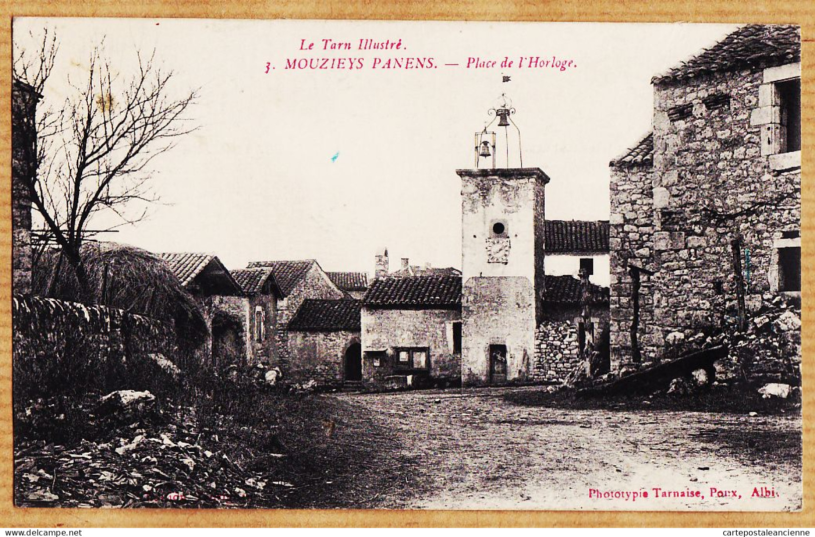10248 ● ● Lisez Prix Du Cochon MOUZIEYS PANENS Tarn Place De L' Horloge 12 Janvier 1925 -TAURIGNAN Photo Tarnaise POUX 3 - Other & Unclassified