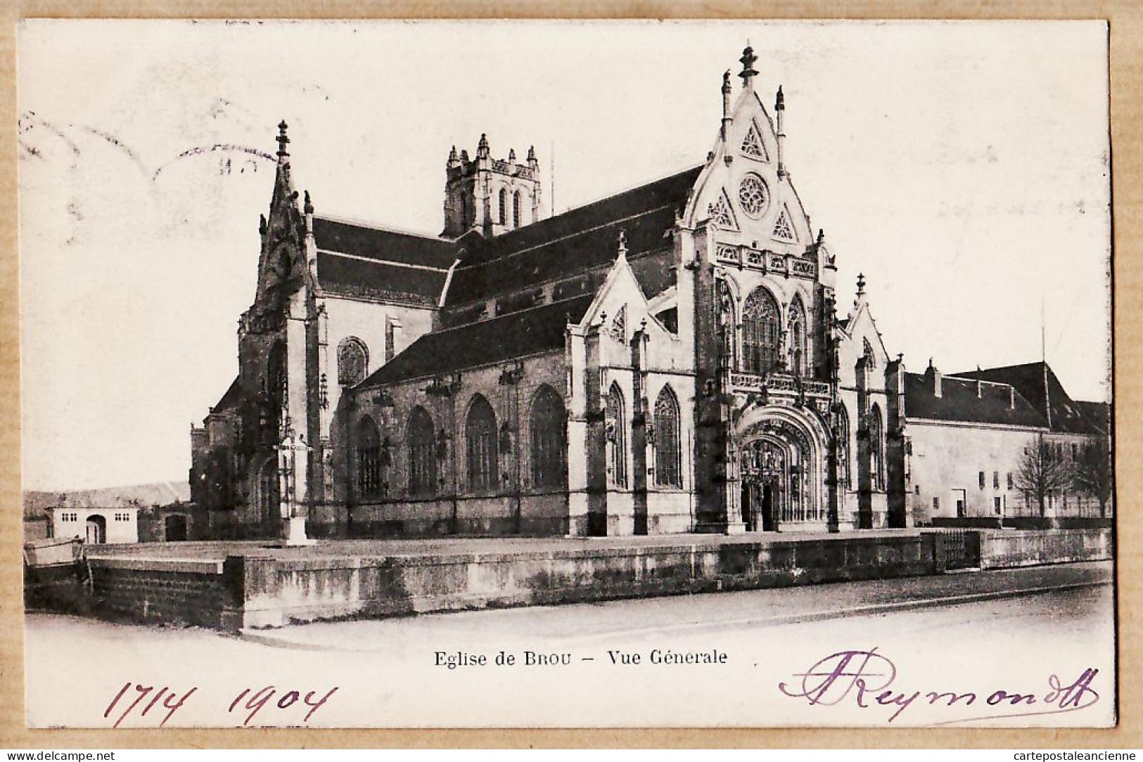 10002 ● BOURG-en-BRESSE Ain Eglise De BROU Vue Générale 17-04-1904 à Alice CATALAN Grande-Rue Montpellier - Brou - Chiesa