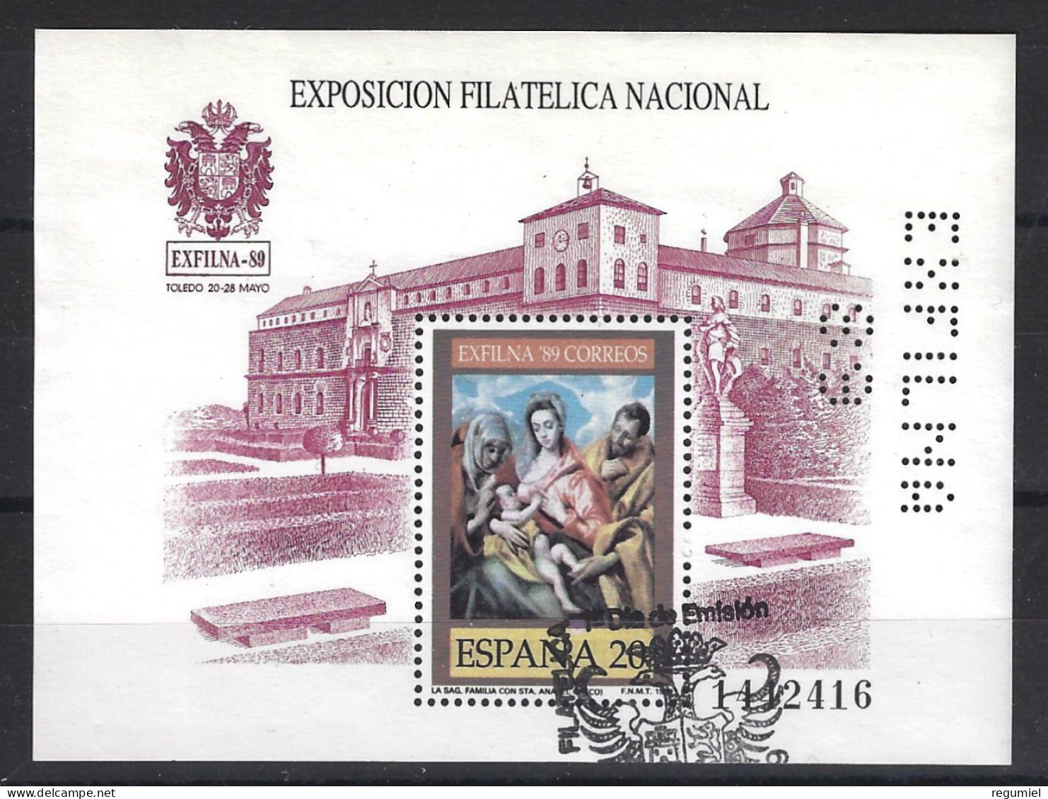 España U 3012 HB (o) Usado. 1989. Perforado Exfilna 89 - Oblitérés
