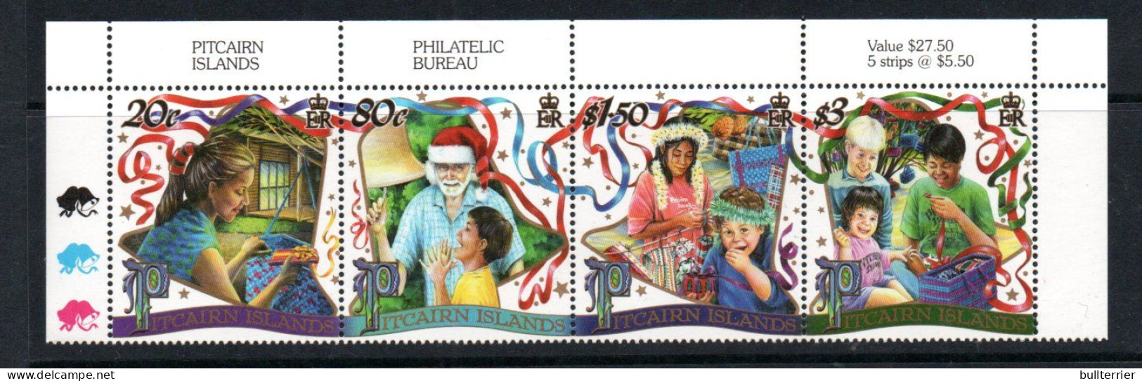 CHRISTMAS -Pitcairn Islands - Christmas Strip Of 4 Mint Never Hinged, SG Cat £12.50 - Christmas