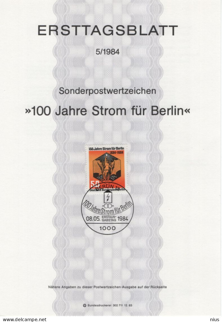Germany Deutschland 1984-05 100 Jahre Strom Fur Berlin, 100 Years Of Electricity For Berliner Elektrizitaets Werke - 1981-1990
