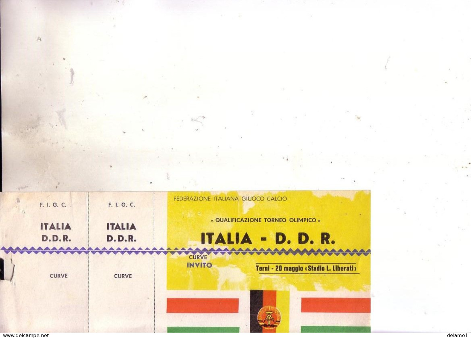 Naz. Di Calcio Italiane-- TERNI--. Biglietto Originale Incontro -- ITALIA -- D. D. R. (1971) - Apparel, Souvenirs & Other