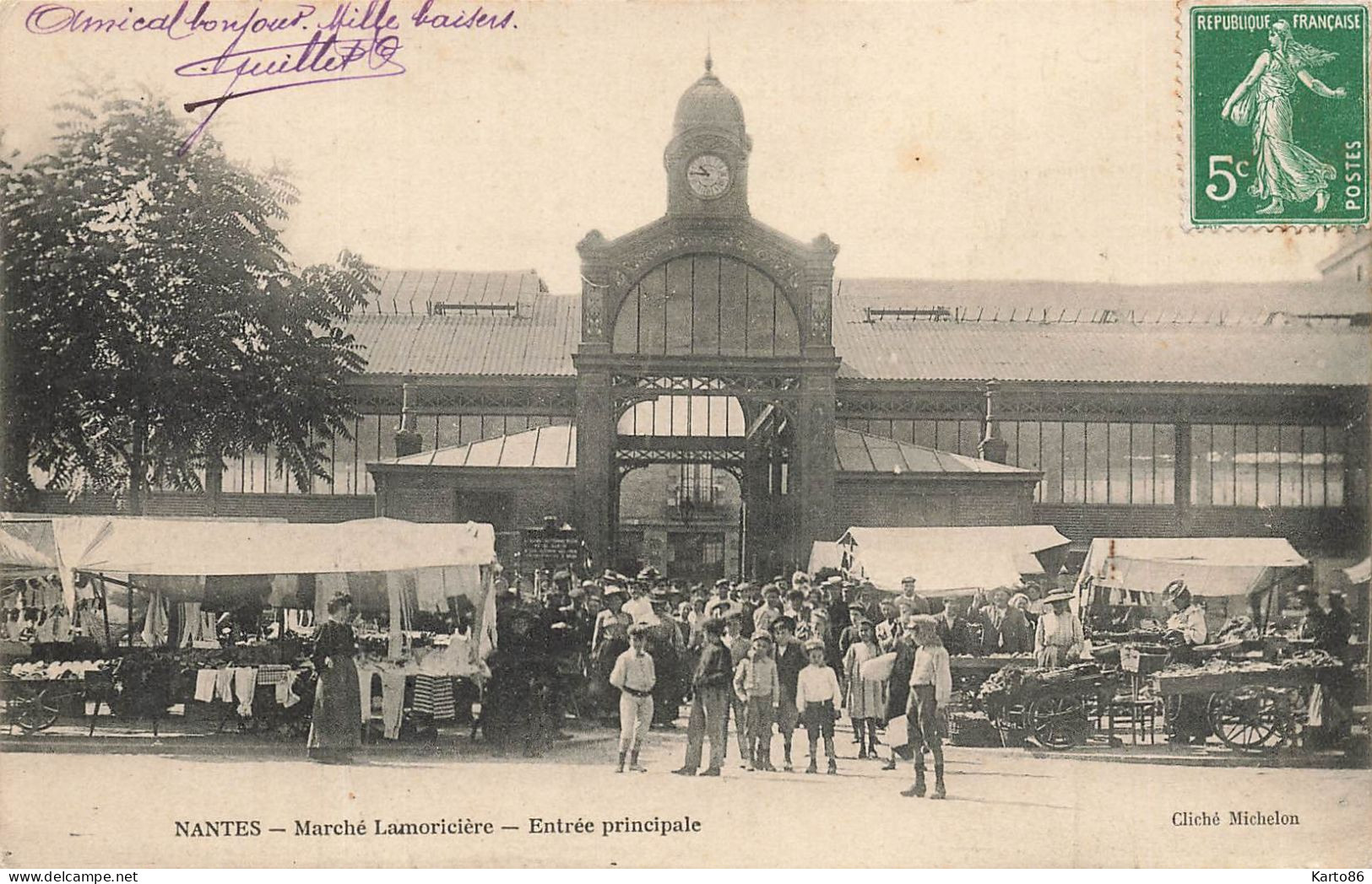 Nantes * Le Marché Lamoricière * Entrée Principale * Marchands Foire - Nantes