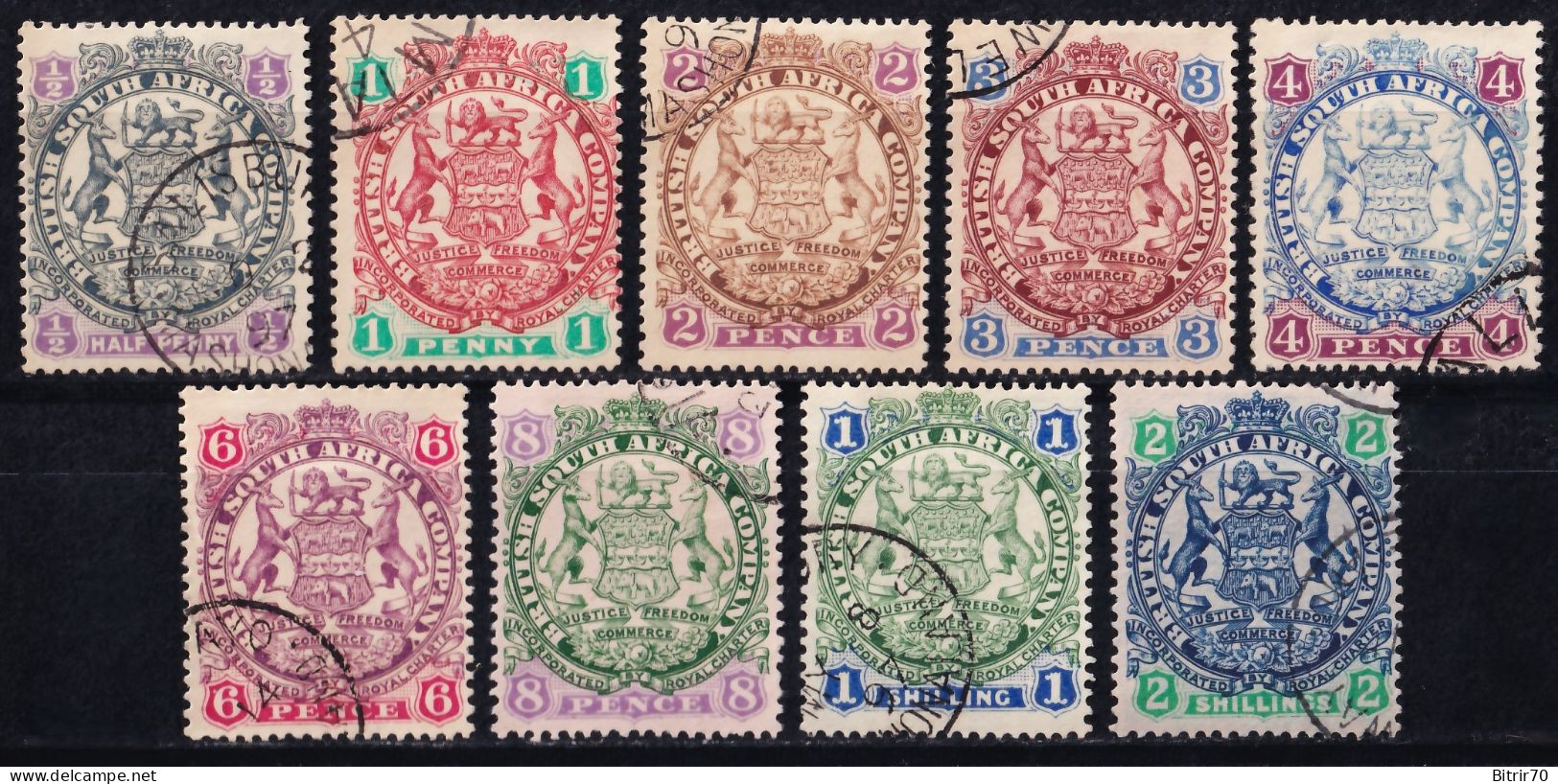 British South Africa Company, 1896 Y&T. 28 / 36. - Rodesia Del Sur (...-1964)