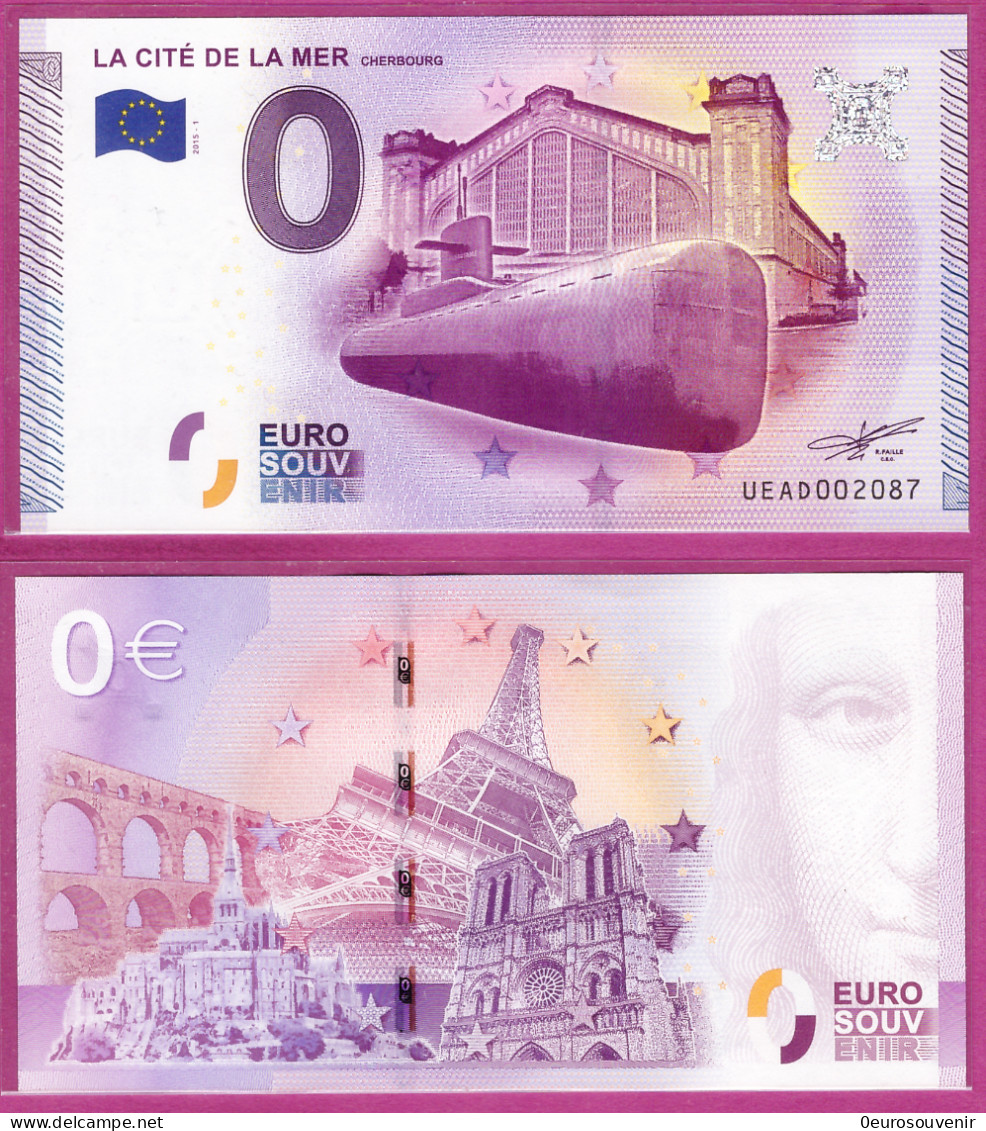 0-Euro UEAD 2015-1 LA CITÉ DE LA MER - CHERBOURG - Essais Privés / Non-officiels