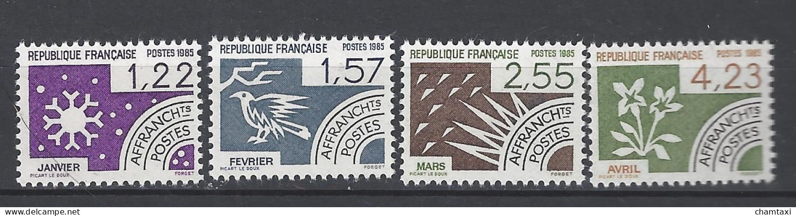 FRANCE 1985 TIMBRE PREOBLITERE 186 187 188 189 LES MOIS DE L ANNEE JANVIER FEVRIER MARS AVRIL - 1964-1988