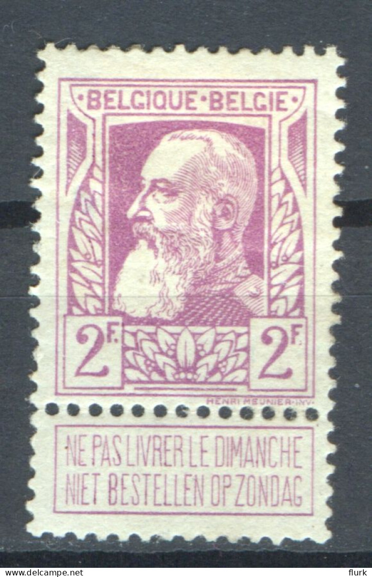 België OCB80 X Cote €120 (2 Scans) - 1905 Grosse Barbe