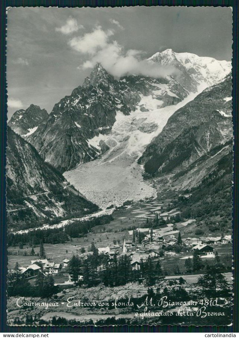 Aosta Courmayeur Entreves Ghiacciaio Brenva Foto FG Cartolina MZ0388 - Aosta