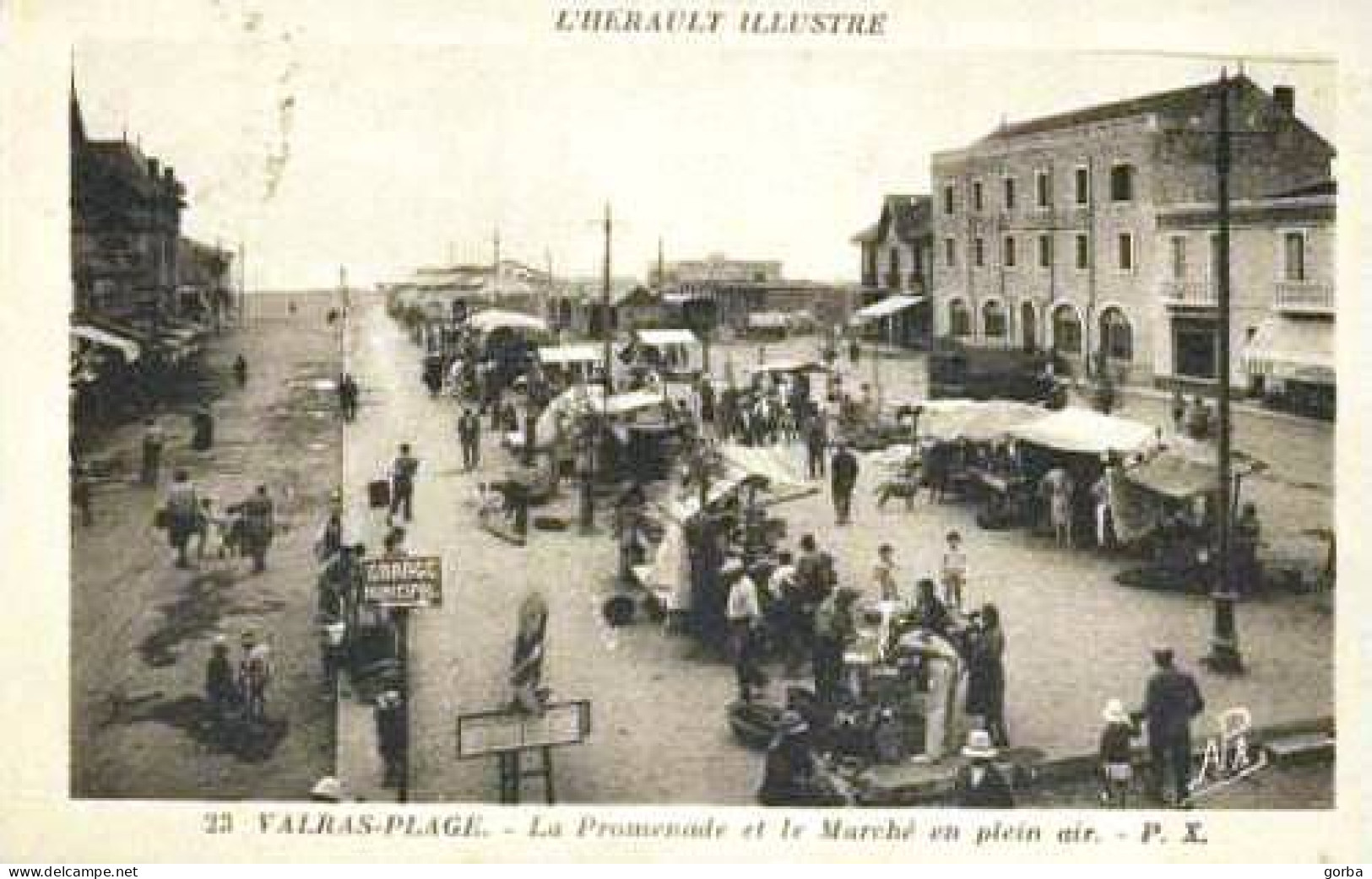 *CPA - 34 - VALRAS-PLAGE -  La Promenade Et Le Marché De Plein Air - Otros & Sin Clasificación