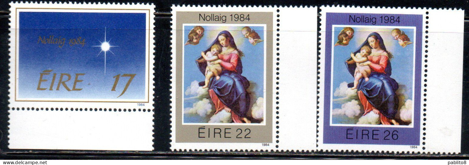 EIRE IRELAND IRLANDA 1984 CHRISTMAS ANNUNCIATION NOLLAIG NATALE NOEL WEIHNACHTEN NAVIDAD COMPLETE SET SERIE COMPLETA MNH - Unused Stamps