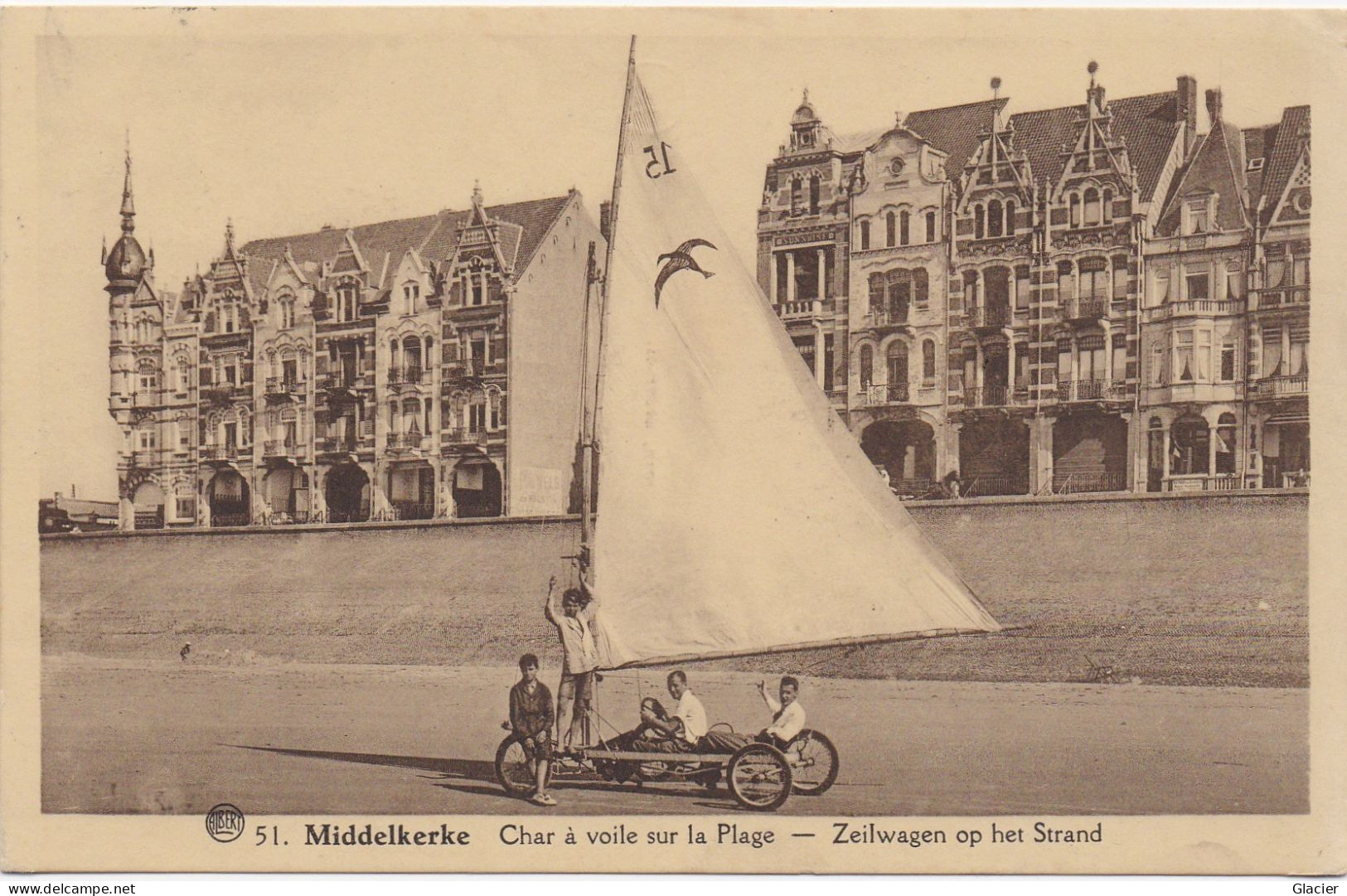 51.- Middelkerke - Char à Voile Sur La Plage - Zeilwagen Op Het Strand - Middelkerke