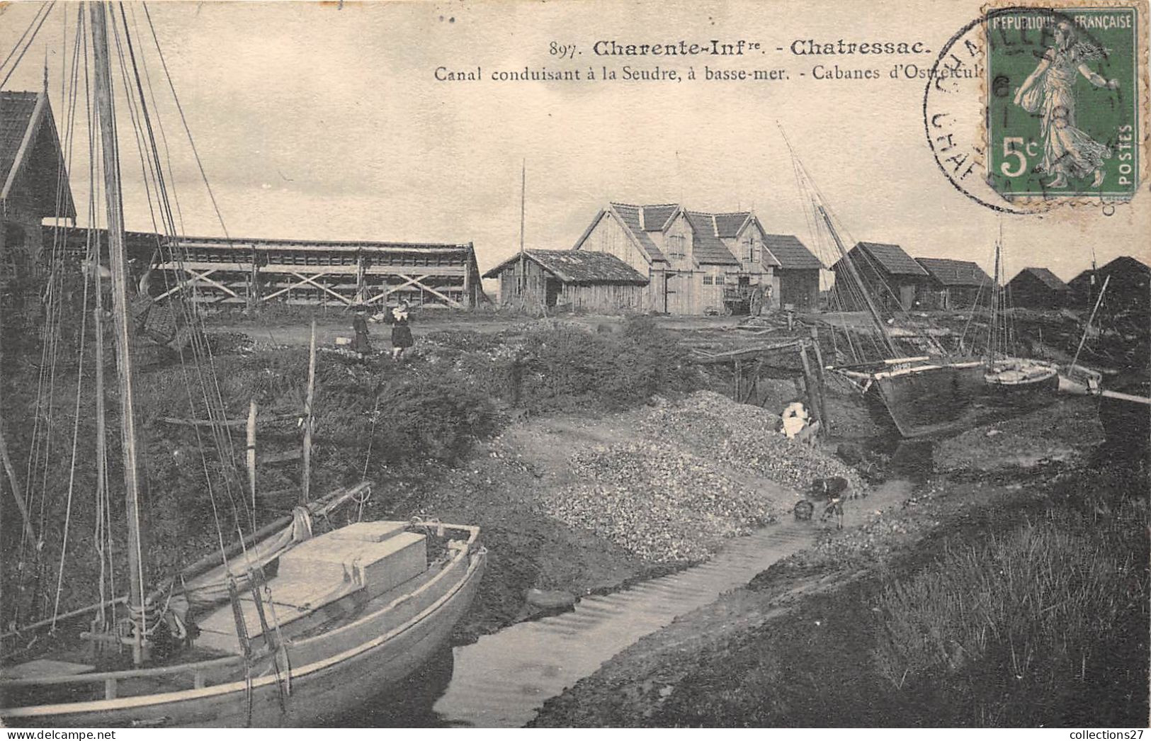 17-CHATRESSAC- CANAL CONDUISANT A LA SEUDRE  A BASE MER CABANE D'OSTREICULTEURS - Autres & Non Classés