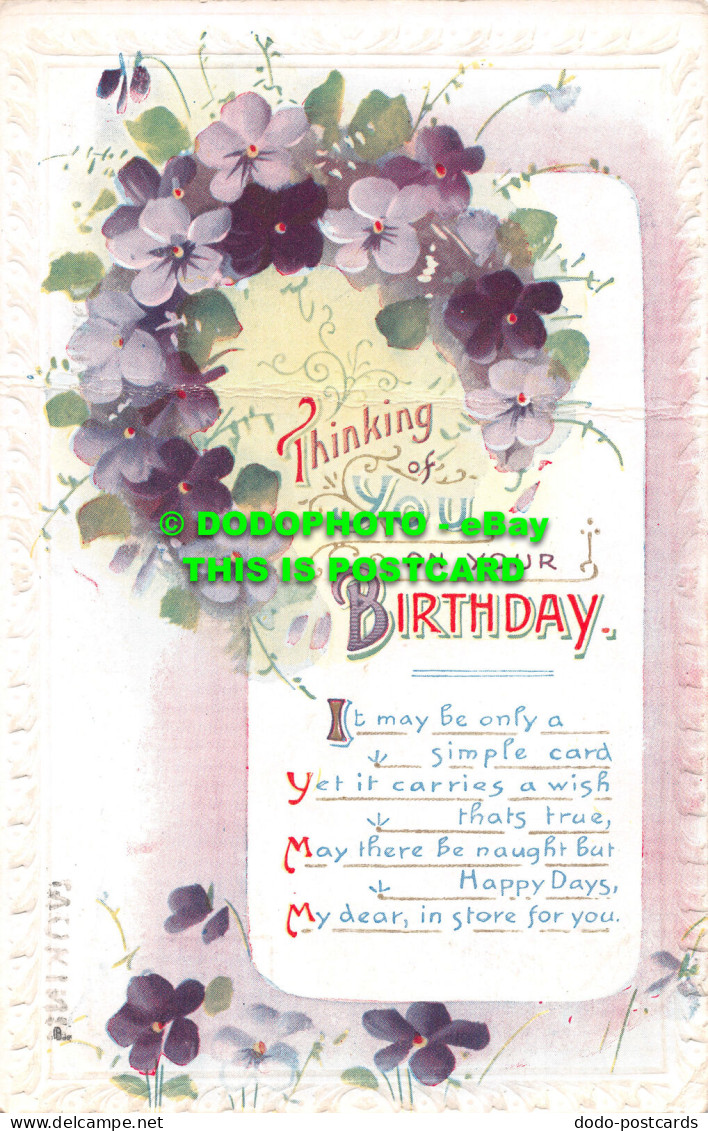 R487937 Thinking You On Your Birthday. It May Be Only A Simple Card. The Regent - Welt
