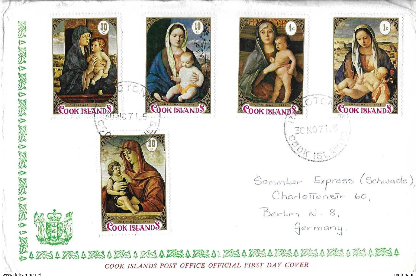 Postzegels > Oceanië > Cookeilanden > Brifef Met  No. 324-328 (16978) - Cook Islands