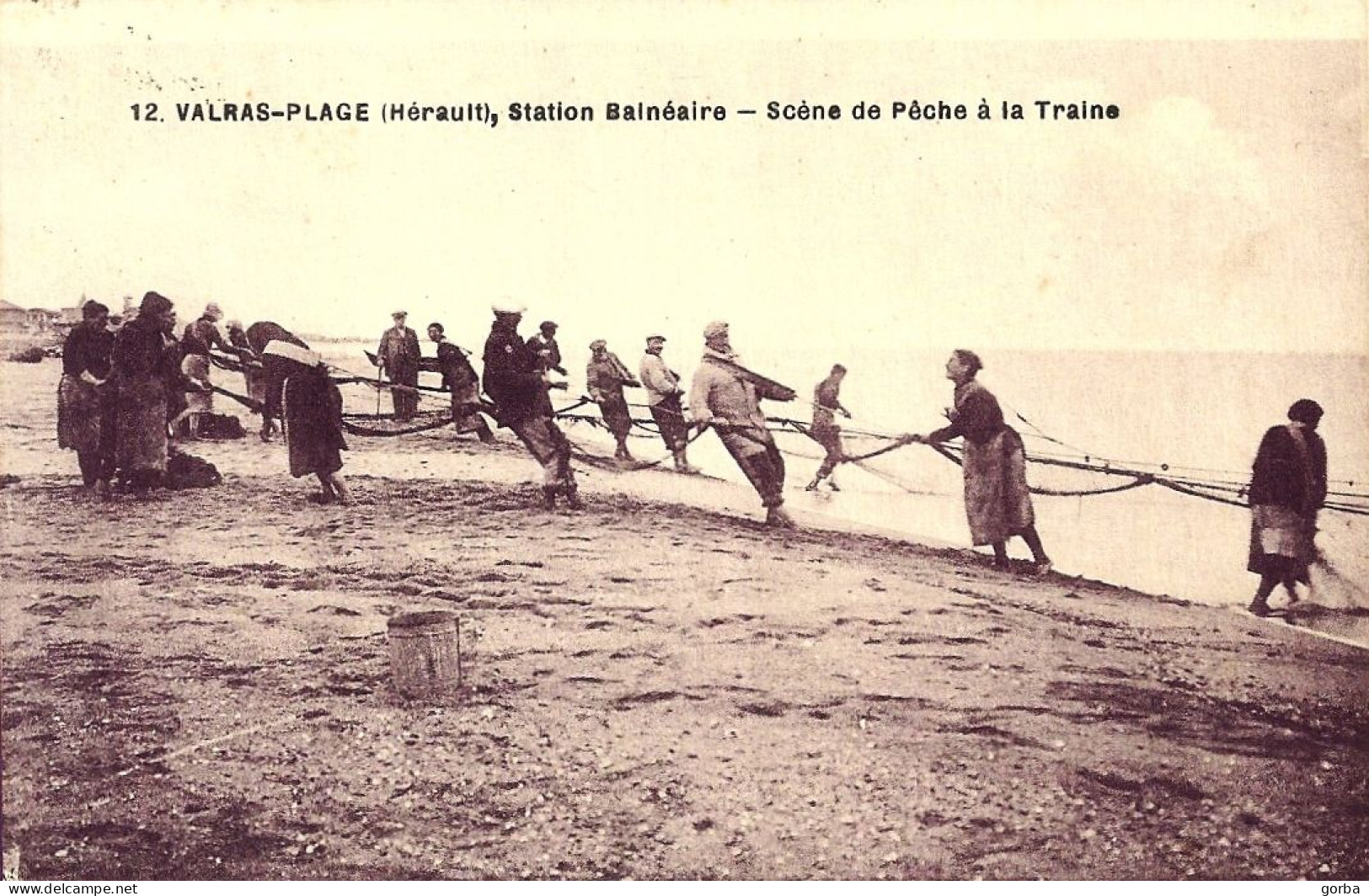 *CPA - 34 - VALRAS-PLAGE -  Scène De Pêche à La Traine - Otros & Sin Clasificación