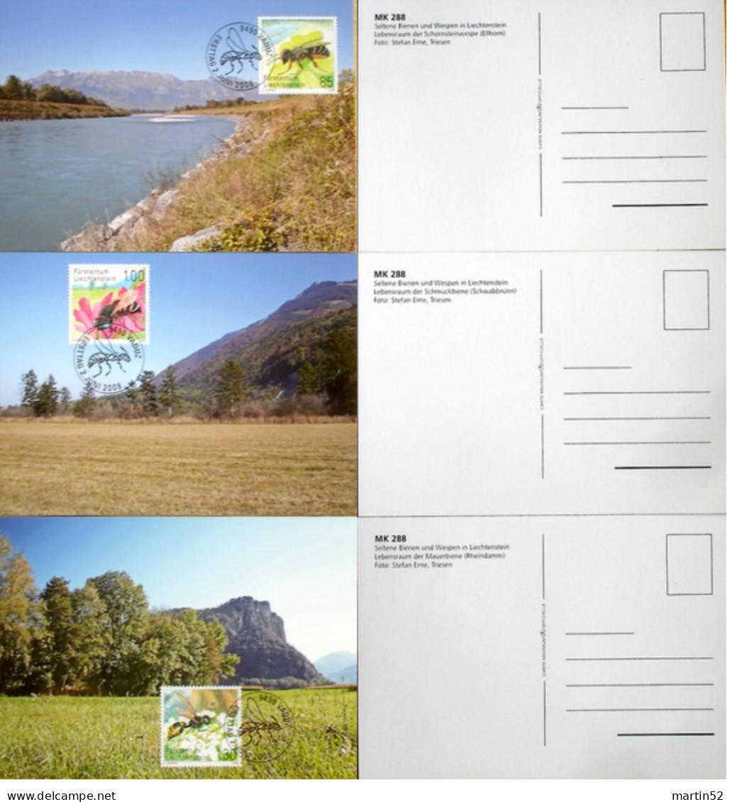 Liechtenstein 2008: Bienen Abeilles Bees (Apis) Zu 1425-1427 Mi 1482-1484 Yv 1423-1425 Auf MK-Set N° 288 (Zu CHF 10.00) - Honeybees