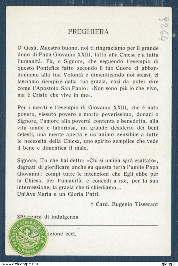 °°° Santino N. 9264 - Papa Giovanni Xxiii Con Reliquia °°° - Religión & Esoterismo