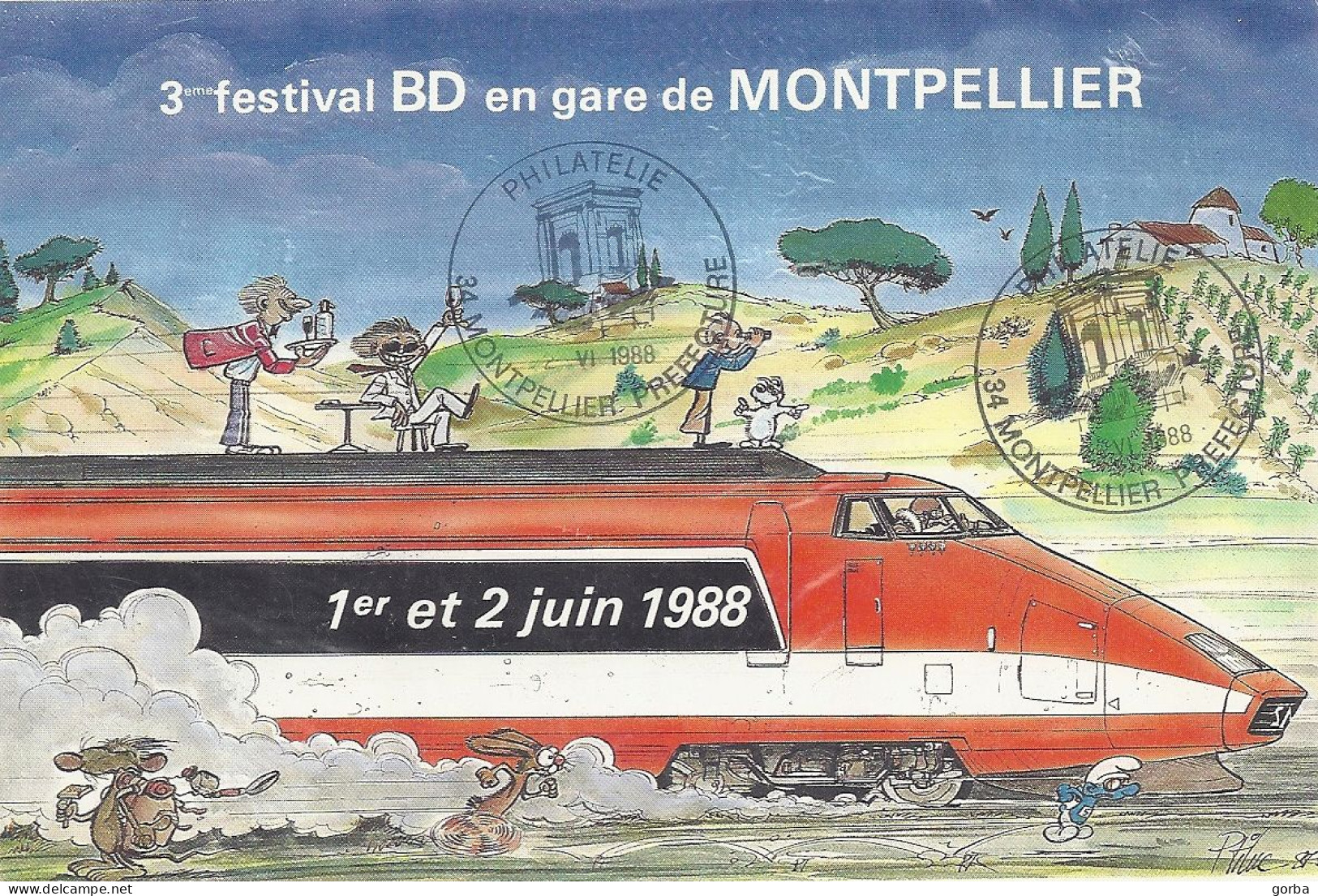 *CPM - 3ème Festival BD En Gare De Montpellier (34) - TGV - Bandes Dessinées