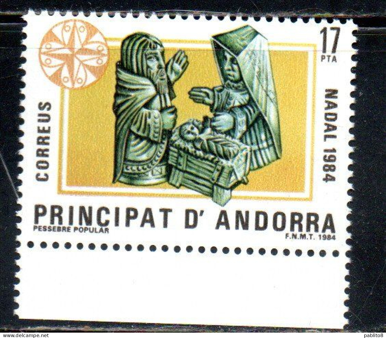 ANDORRE PRINCIPAT ANDORRA 1984 CHRISTMAS NATALE NOEL WEIHNACHTEN NAVIDAD 17p MNH - Ongebruikt