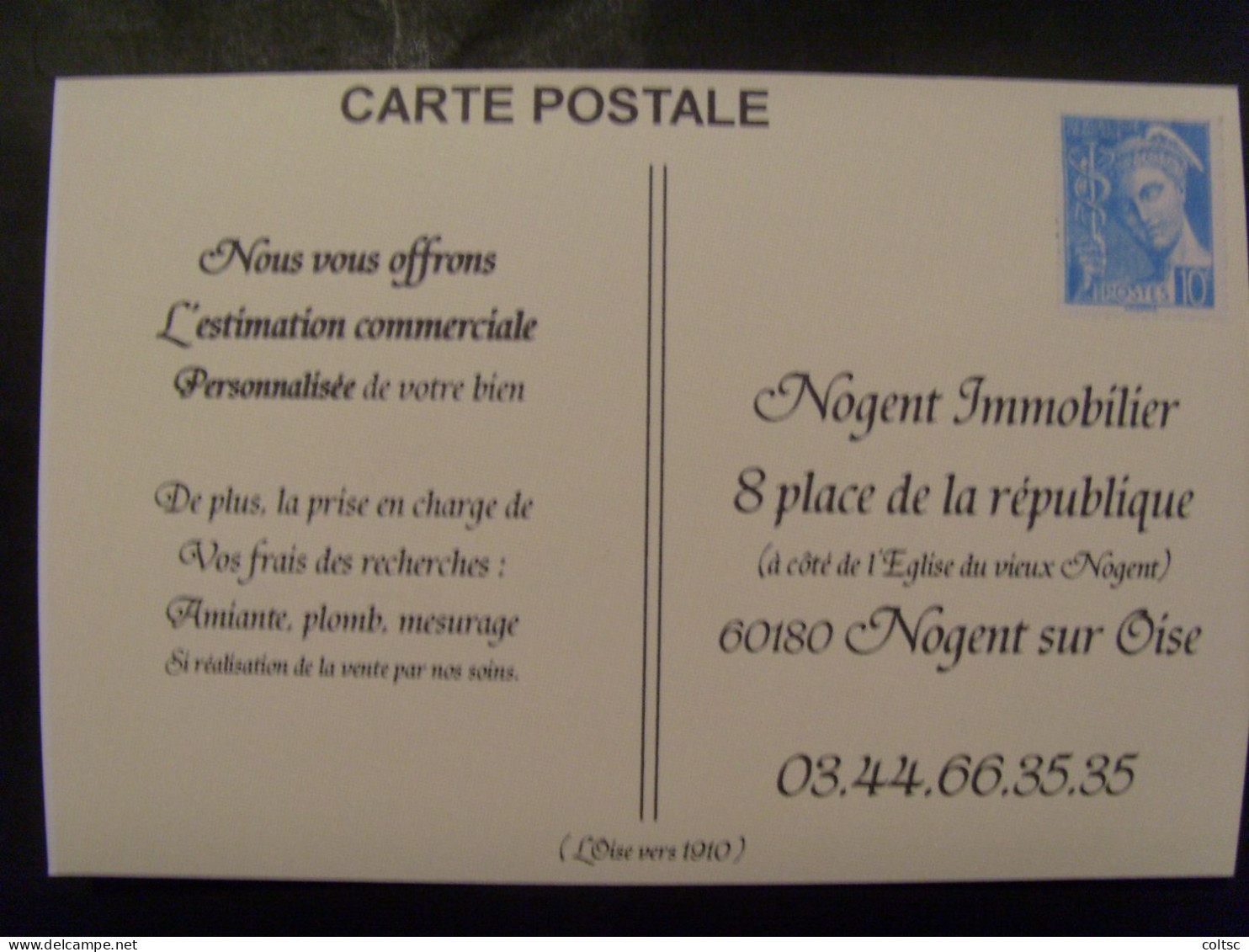 17601B- Pseudo-entier Privé Avec TP Mercure 10 C Bleu - Private Stationery