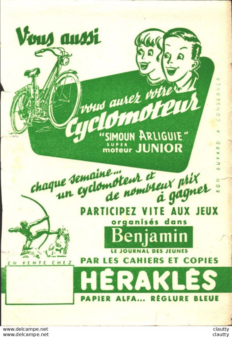 Buvard Héraclès , Les Cahiers , Publicité Pour Benjamin Le Journal Des Jeunes - Papierwaren